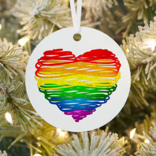 Adorno Metálico Corazón de colores de arcoíris de SlipperyJoe gara