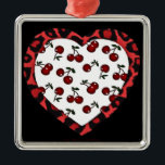 Adorno Metálico Corazón de impresión de leopardo de las cerezas Ro<br><div class="desc">Está viendo la colección Lee Hiller Designs of Home and Office Decor, Apparel, Gifts and Collectibles. Los diseños incluyen la fotografía Lee Hiller y la colección de arte digital de medios mixtos. Puedes ver su fotografía de la naturaleza en http://HikeOurPlanet.com/ y seguir su blog de senderismo dentro del Parque Nacional...</div>