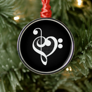 Adorno Metálico Corazón de la música - Me encanta la música