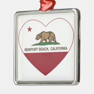 Adorno Metálico corazón de la playa de Newport de la bandera de