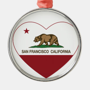Adorno Metálico corazón de San Francisco de la bandera de