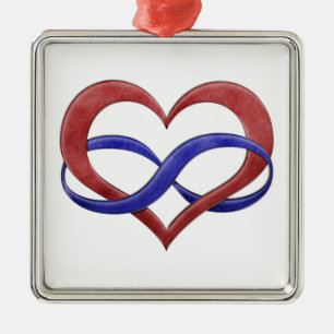 Adorno Metálico Corazón del infinito del orgullo de Polyamory