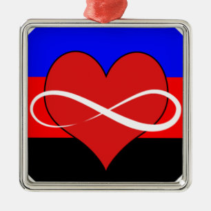 Adorno Metálico Corazón infinito con la bandera