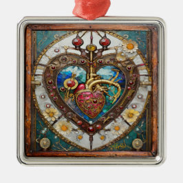 Adorno Metálico Corazón Mecánico Serie Steampunk Anatómico