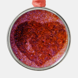 Adorno Metálico corazón rosa coral