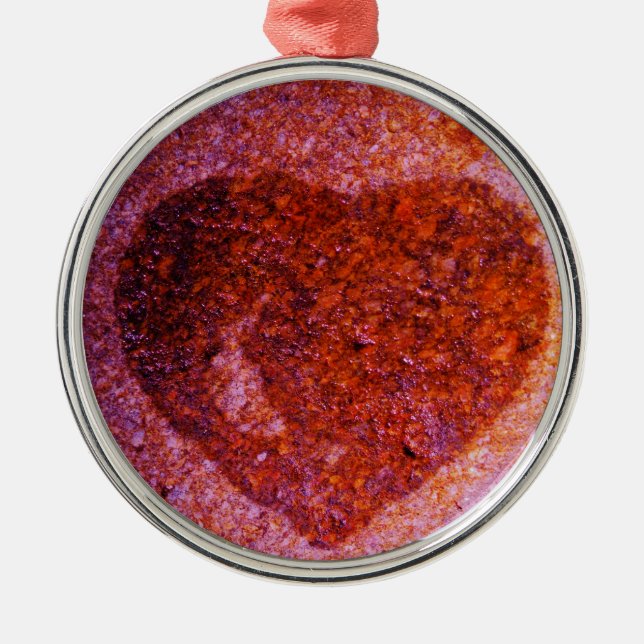 Adorno Metálico corazón rosa coral (Frente)