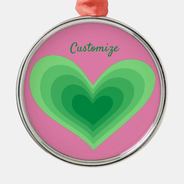 Adorno Metálico Corazón verde sabio Thunder_Cove (Frente)