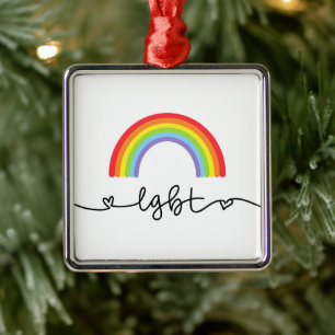 Adorno Metálico Corazones LGBT y arrebatos de lluvia