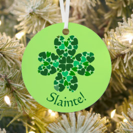Adorno Metálico Corazones verdes sacuden el Personalizable de St. 