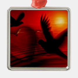 Adorno Metálico Corazones y palomas