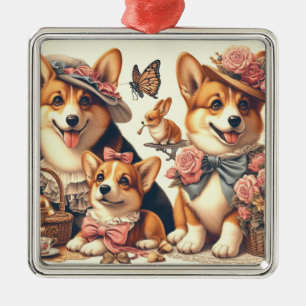 Adorno Metálico Corgi Cardigan galés de época