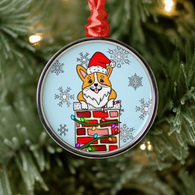 Adorno Metálico Corgi Navidades personalizados (Árbol)