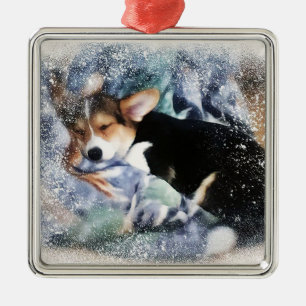 Adorno Metálico Corgi Puyppy solitario
