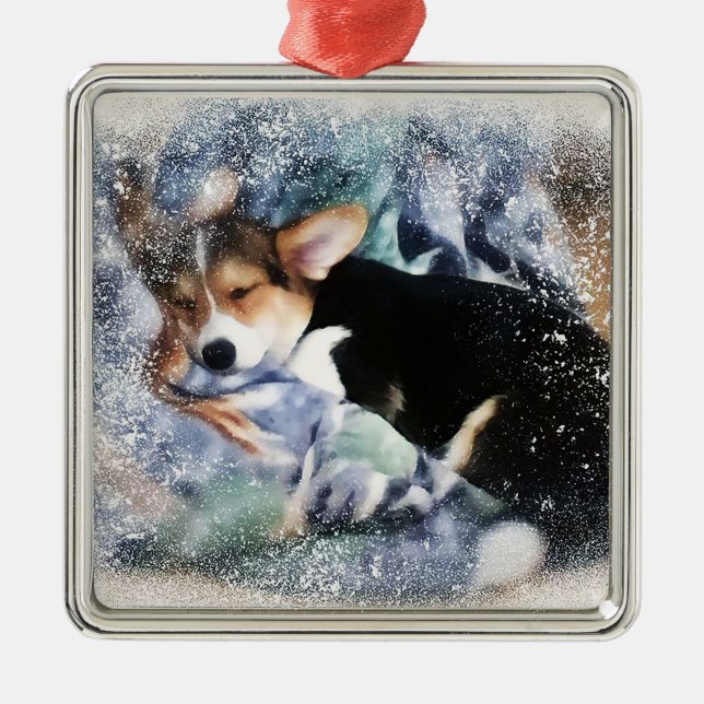 Adorno Metálico Corgi Puyppy solitario (Frente)