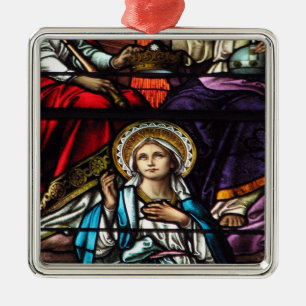 Adorno Metálico Coronación de la Santísima Virgen María Vidrio Man