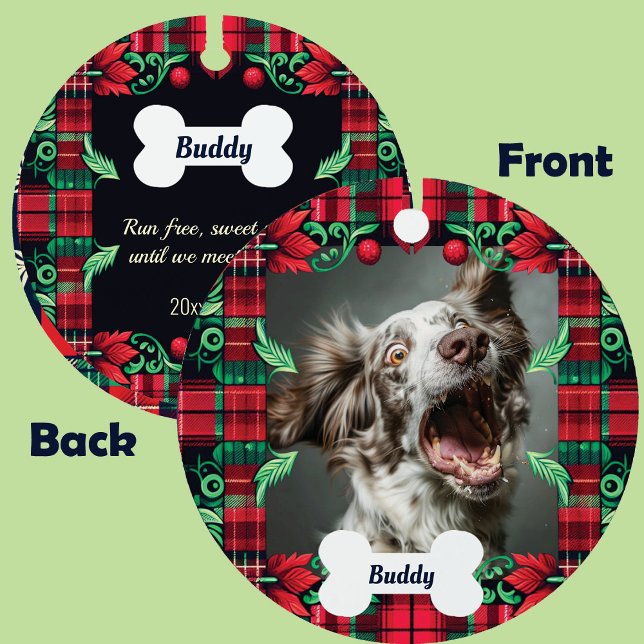 Adorno Metálico Corre libre, dulce alma... texto personalizado y f (Run free, sweet soul... custom text and photo metal ornament)