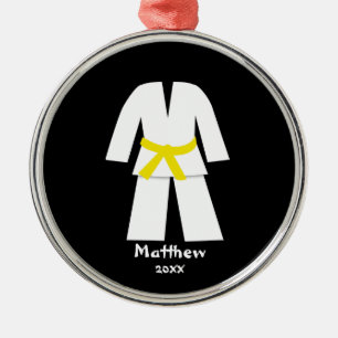 Adorno Metálico Correa del amarillo del karate del Taekwondo