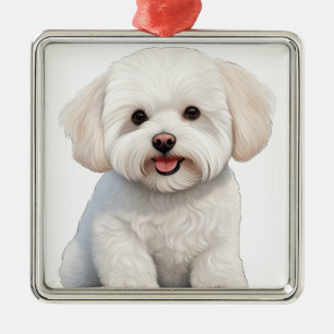ADORNO METÁLICO CORTE CURLY BLANCA BICHON FRISE PUPPY DOG