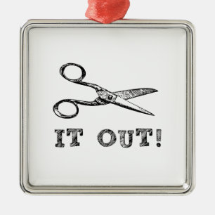 Adorno Metálico Córtelo hacia fuera Scissors