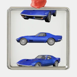 Adorno Metálico Corvette: Fin azul: