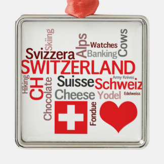 Adorno Metálico Cosas suizas preferidas - amor Suiza de I