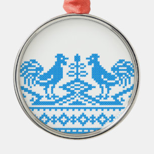 Adorno Metálico Costillas cruzadas de gallo azul