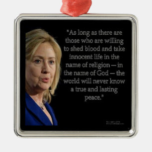 Adorno Metálico Cota de Hillary Clinton sobre religión
