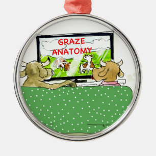 Adorno Metálico Cow TV muestra a divertida Personalizado