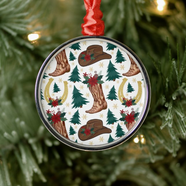 Adorno Metálico Cowboy Western Christmas Ornament Keepsake (Árbol)