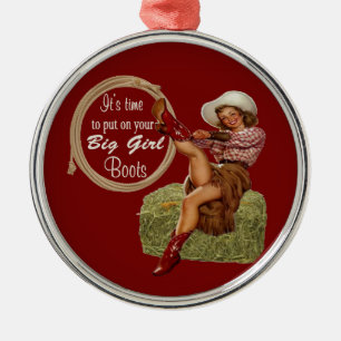 Adorno Metálico Cowgirl Te Puso Grandes Botes