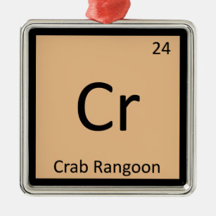 Adorno Metálico Cr - Crab Rangoon Apetitizante Símbolo De Química