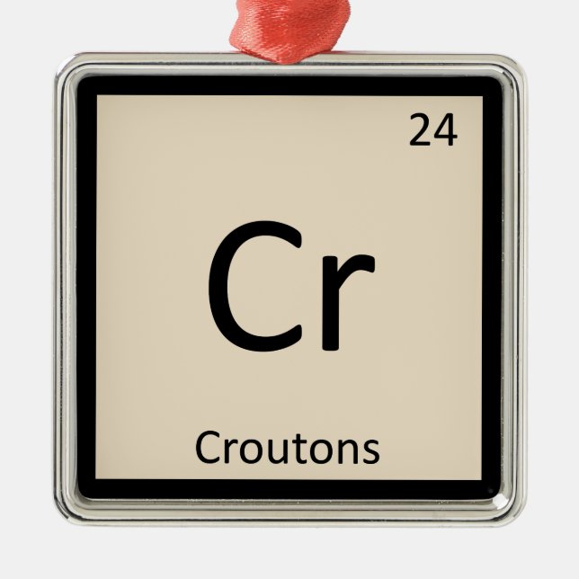 Adorno Metálico Cr - Croutons Chemistry Periodic Table Symbol (Frente)