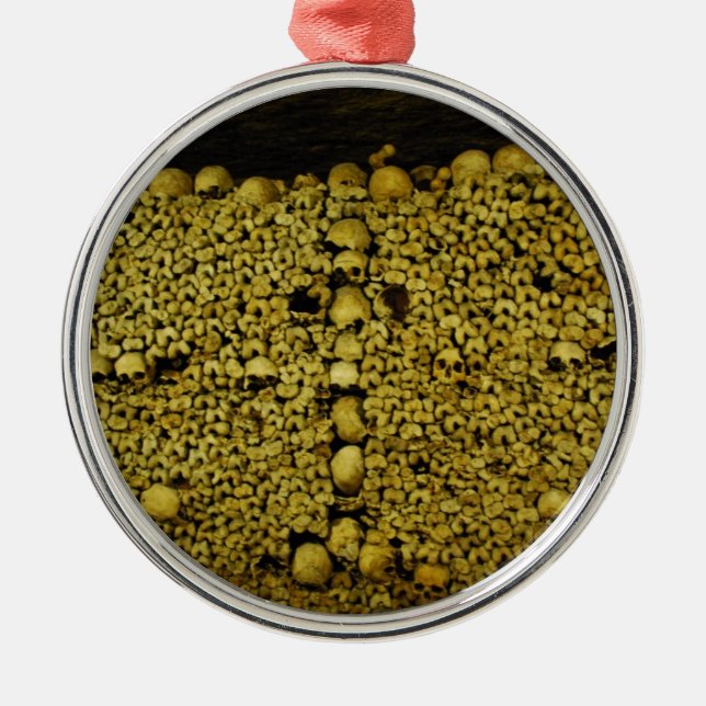 Adorno Metálico Cráneos y huesos de las catacumbas de París (Frente)