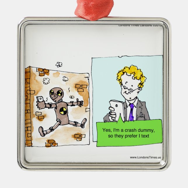 Adorno Metálico Crash Text Dummy Funny (Frente)