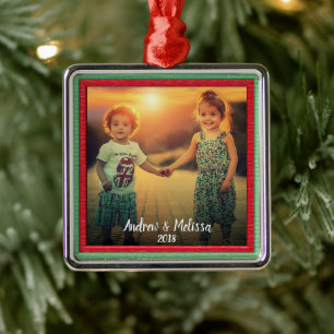 Adorno Metálico Crea tu propia familia de Navidades de fotos