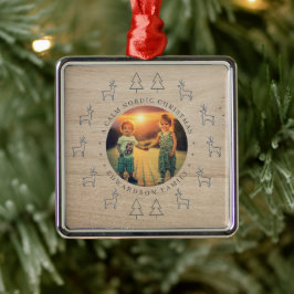 Adorno Metálico Crea tu propia foto de Navidad de familia nórdica