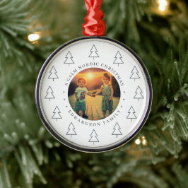Adorno Metálico Crea tu propia foto de Navidad familiar nórdica