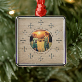 Adorno Metálico Crea tu propia foto de Navidad familiar nórdica