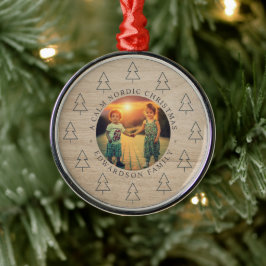 Adorno Metálico Crea tu propia foto de Navidad familiar nórdica