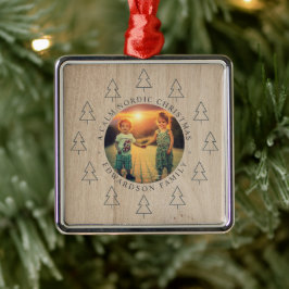 Adorno Metálico Crea tu propia foto de Navidad familiar nórdica