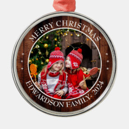 Adorno Metálico Crea tu propia foto familiar con Navidades persona