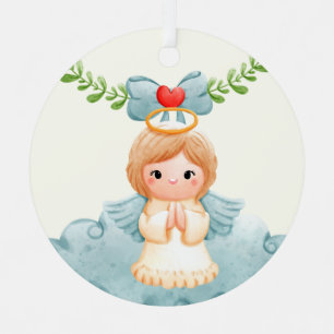 Adorno Metálico Crea tu propio ángel de Navidades de oración feliz