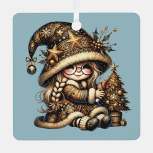 Adorno Metálico Crea Tu Propio Árbol de Navidad Mágico con Gnomos