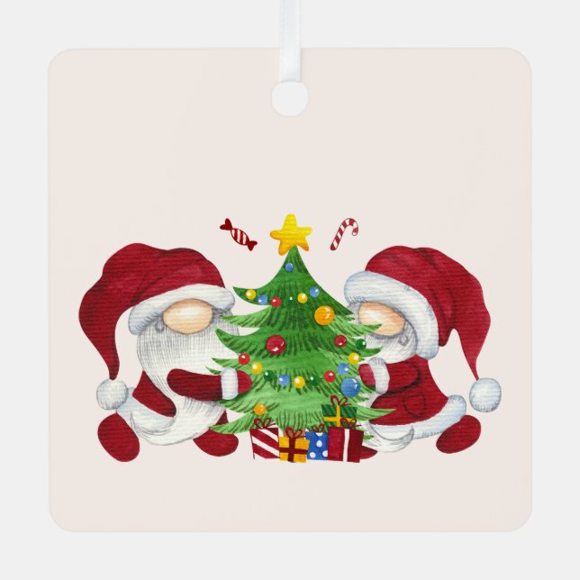 Adorno Metálico Crea tu propio Gnome de Árbol de Navidad (Anverso)