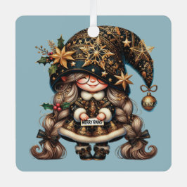 Adorno Metálico Crea Tu Propio Gnome Navideño Mágico Feliz