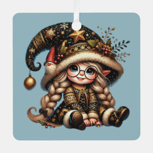 Adorno Metálico Crea Tu Propio Gnomo Mágico de Navidad