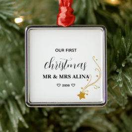 Adorno Metálico Crea tu propio nuestro primer Navidad casados