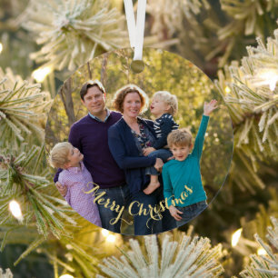 Adorno Metálico Crea tus propias fotos familiares de Navidad para