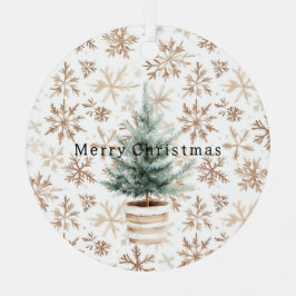 Adorno Metálico Cream White Snowflakes Christmas Tree 