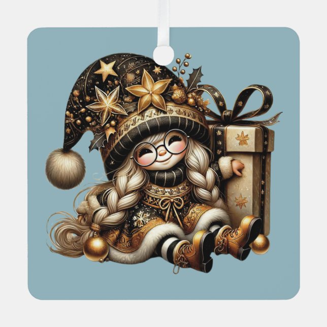 Adorno Metálico Crear sus propios Navidades mágicos Gnome presente (Anverso)